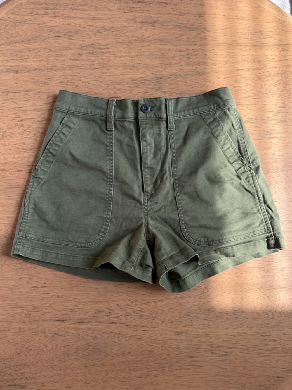 Women’s | Madewell The Perfect Vintage Fatigue Denim Shorts, Green | Size 27